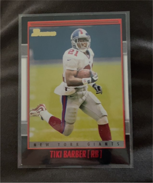 2001 Bowman #55 Tiki Barber — front