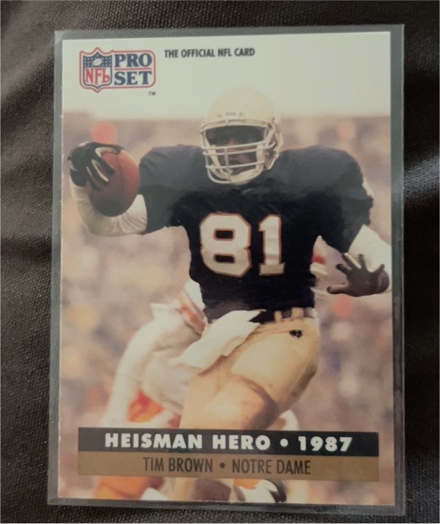 1987 Pro Set Heisman Hero #40 Tim Brown — front