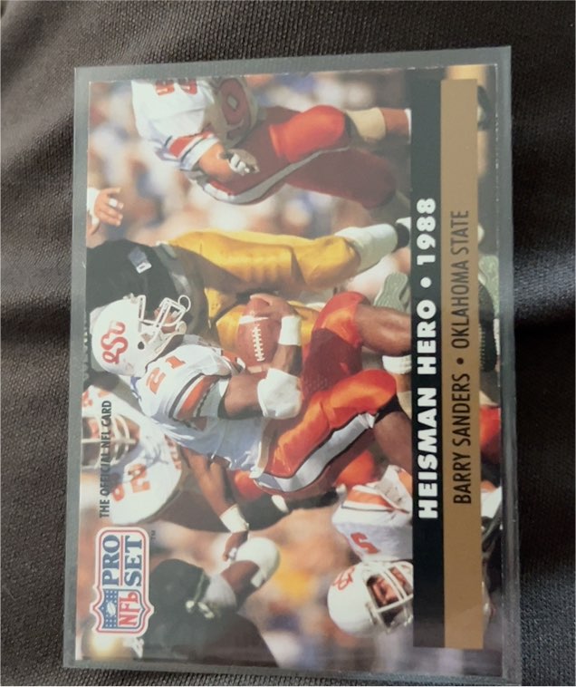 1991 Pro Set #39 Barry Sanders Heisman Hero 1988 — front