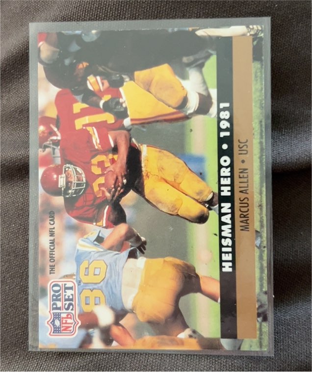 1991 Pro Set #45 Marcus Allen Heisman Hero USC — front