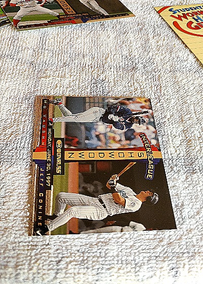 1997 Donruss Update Baseball #445 Mo Vaughn Jeff Conine Interleague Showdown — front