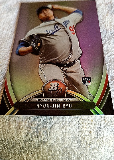 2013 Bowman Platinum #BPP26 Hyun-Jin Ryu — front