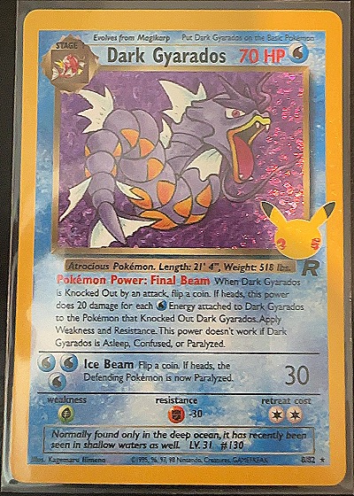 1999 Pokémon #8 Dark Gyarados — front