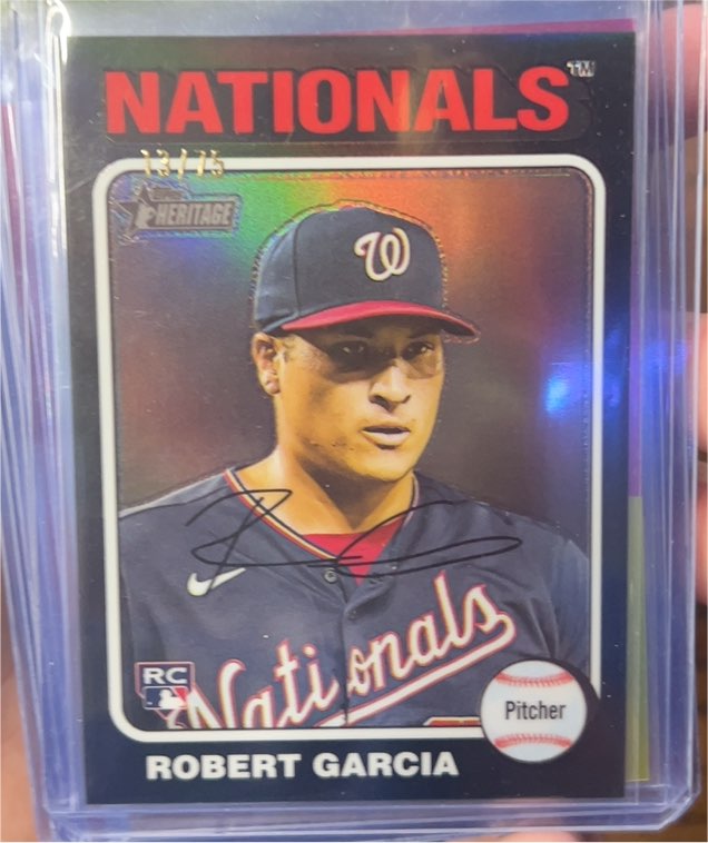 2024 Topps Heritage High Number #118 Robert Garcia Chrome /699 RC Nationals — front