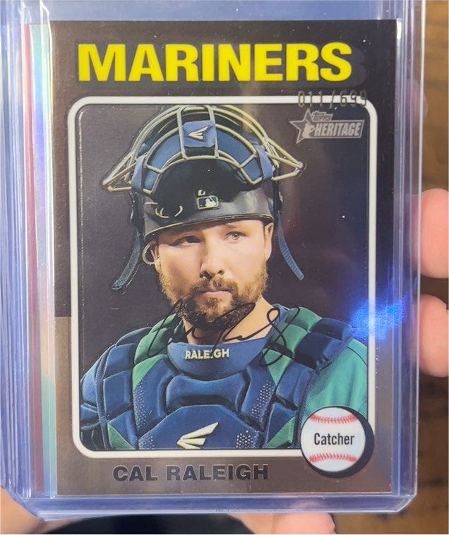 2024 Topps Heritage #217 Cal Raleigh — front