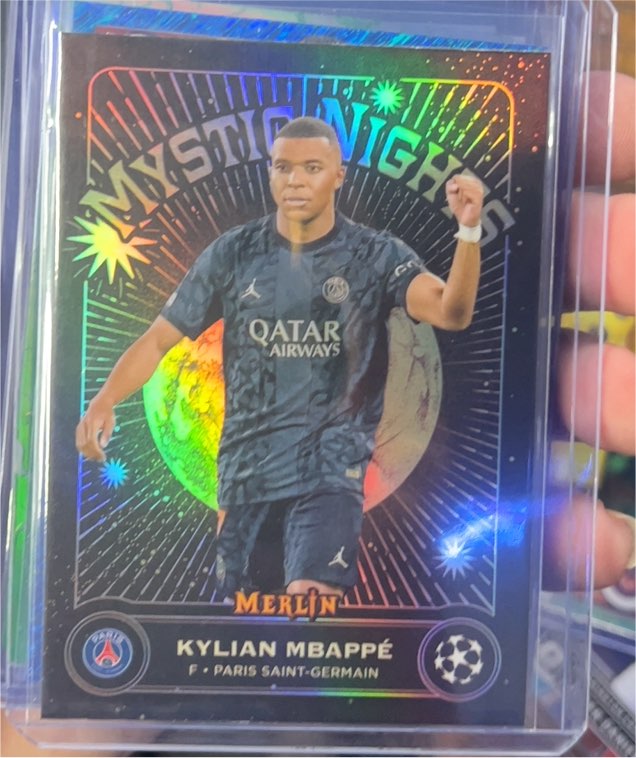 2023-24 Topps Merlin UEFA Club Competitions Mystic Nights #MN-2 Kylian Mbappé — front