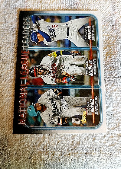 2024 Topps #206 Freddie Freeman / Ronald Acuña Jr. / Luis Arraez — front