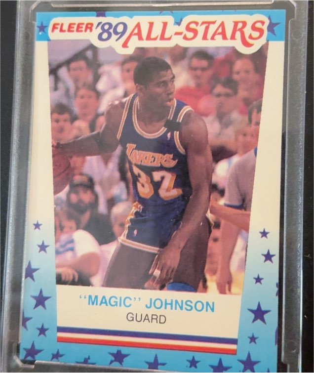1989 Fleer #5 Magic Johnson All-Star Sticker — front