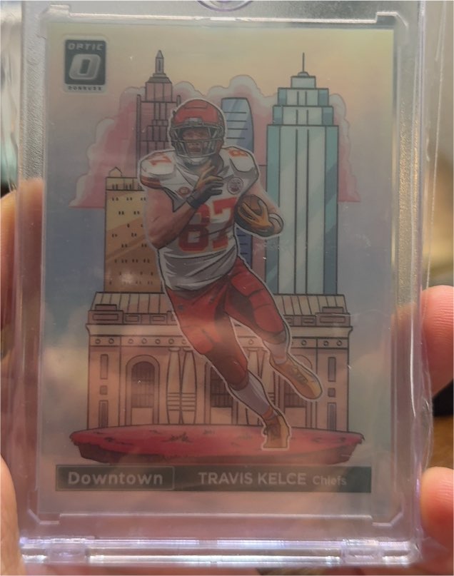 2024 Panini Donruss Optic #7 Travis Kelce Downtown Kansas City Chiefs — front