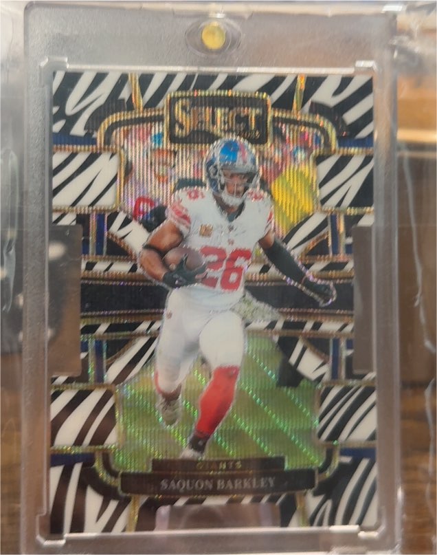 2023 Panini Select Concourse #26 Saquon Barkley Zebra Prizm — front