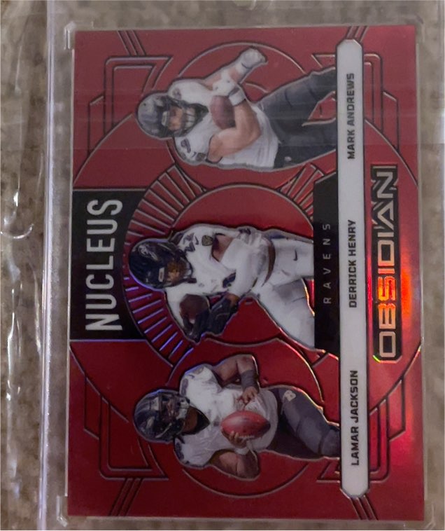 2024 Panini Obsidian Nucleus Derrick Henry Mark Andrews Lamar Jackson — front