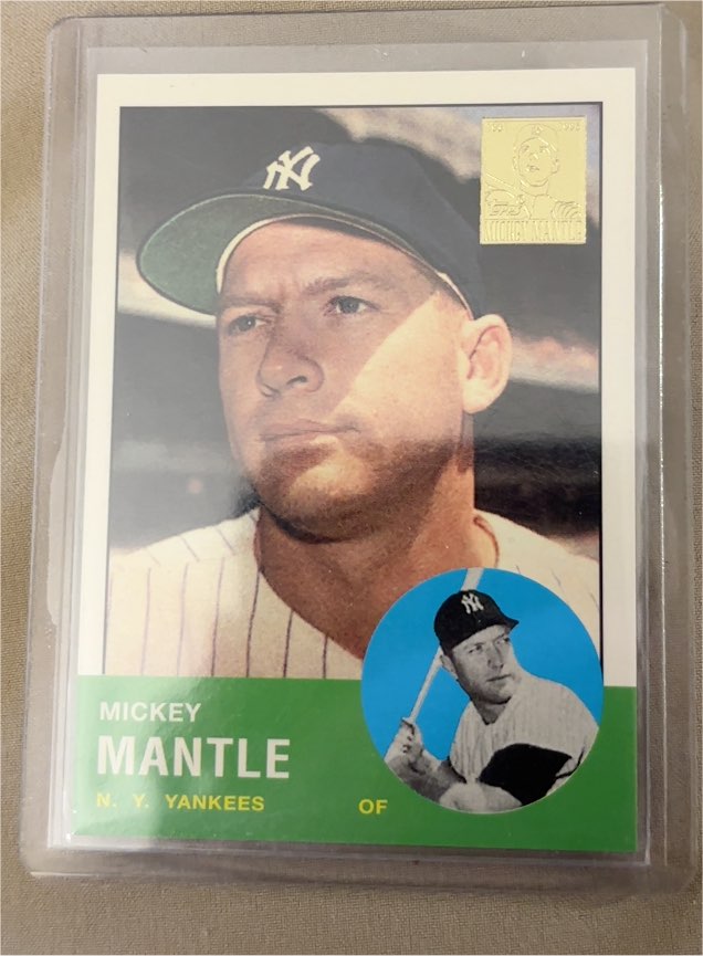 1996 Topps #13 Mickey Mantle Commemorative 1963 Topps Reprint — front