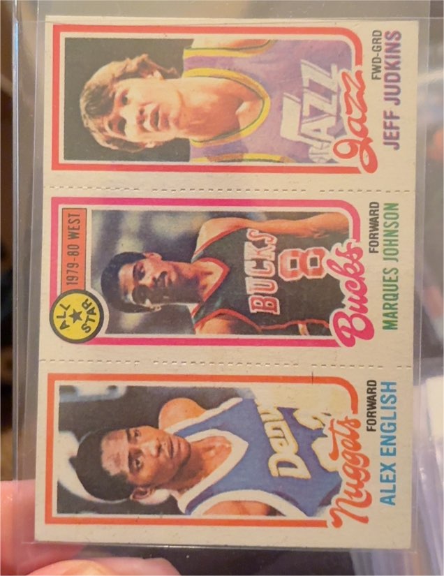 1980-81 Topps #68 Jeff Judkins / Marques Johnson / Alex English — front