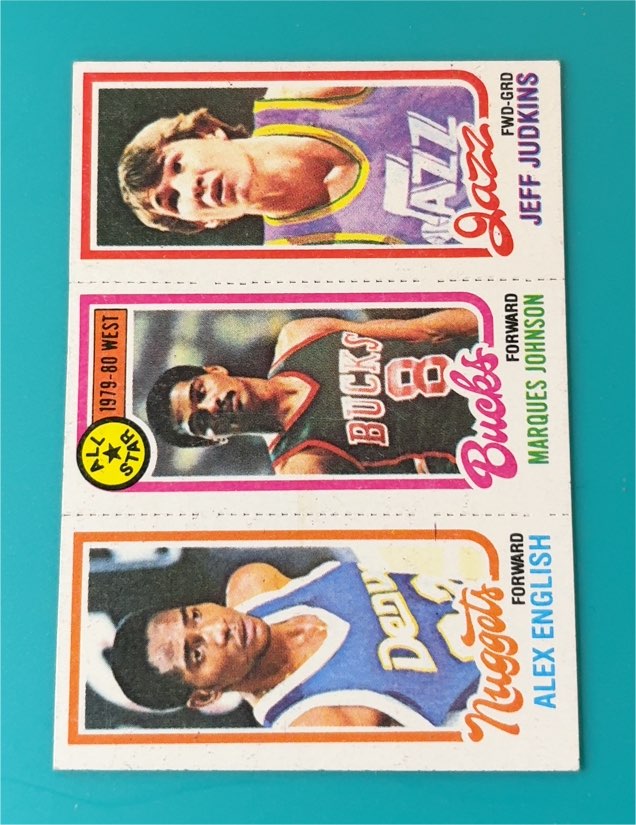1980-81 Topps #68 / 2 / 75 Jeff Judkins / Marques Johnson / Alex English — front