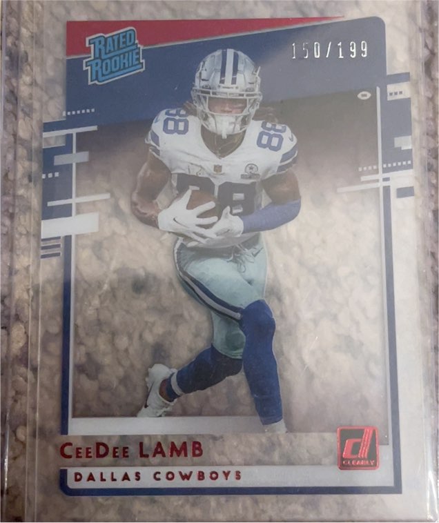 2020 Panini Chronicles Clearly Donruss Rated Rookie #RR-CL CeeDee Lamb — front