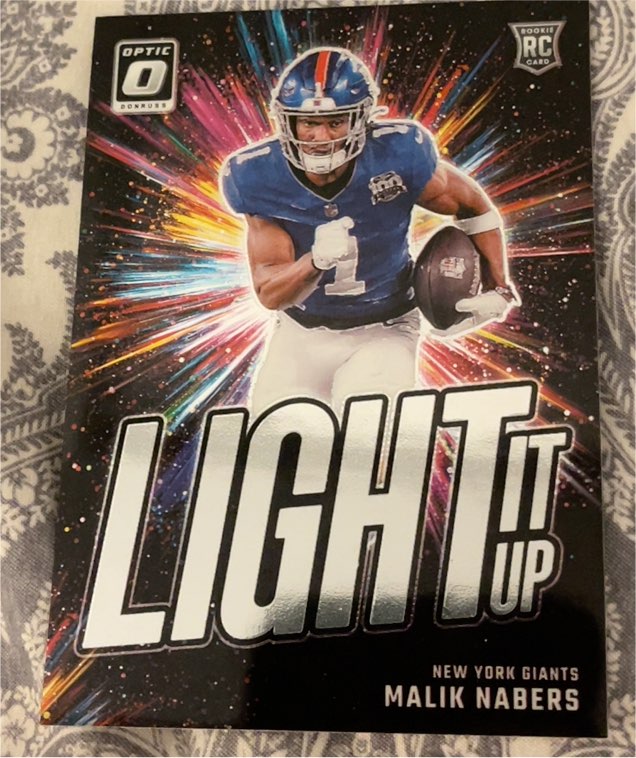 2024 Donruss Optic #5 Malik Nabers Light It Up Rookie Insert — front