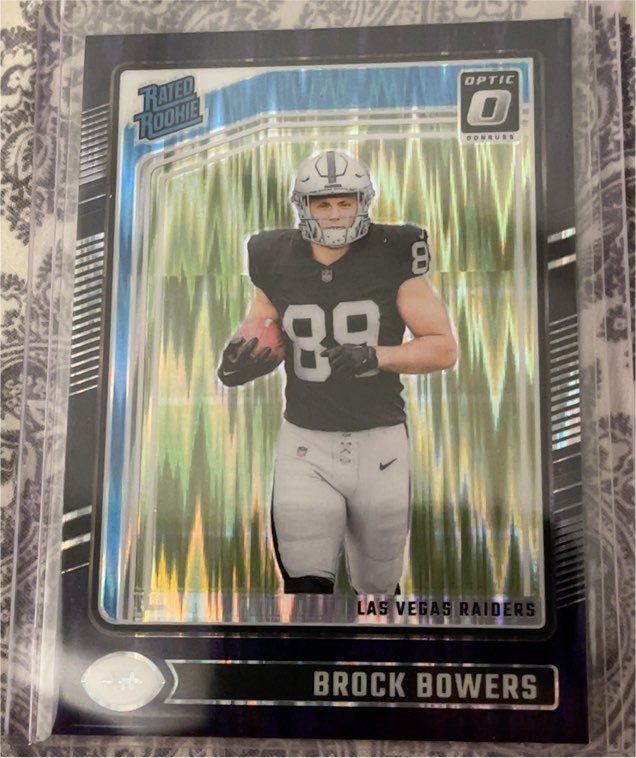 2024 Donruss Optic #215 Brock Bowers Purple Shock Rated Rookie — front