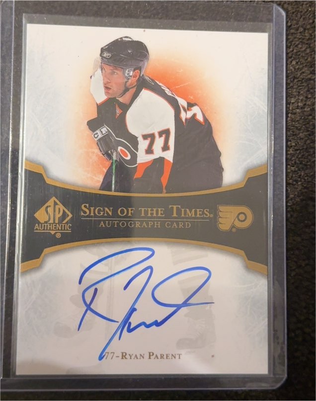 2007-08 Upper Deck SP Authentic #ST-RP Ryan Parent Sign of the Times Auto — front