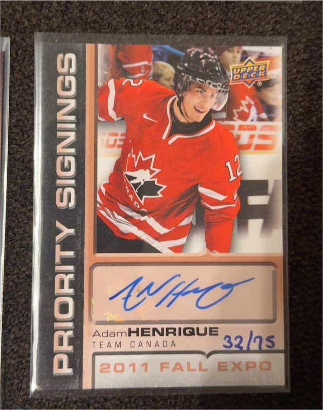 2011 Upper Deck Fall Expo Priority Signings #Priority Signings Adam Henrique — front