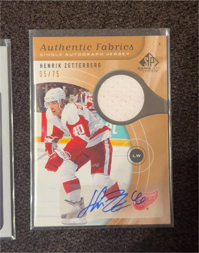 2005-06 UD SP Game Used Authentic Fabrics #AF-HZ Henrik Zetterberg — front