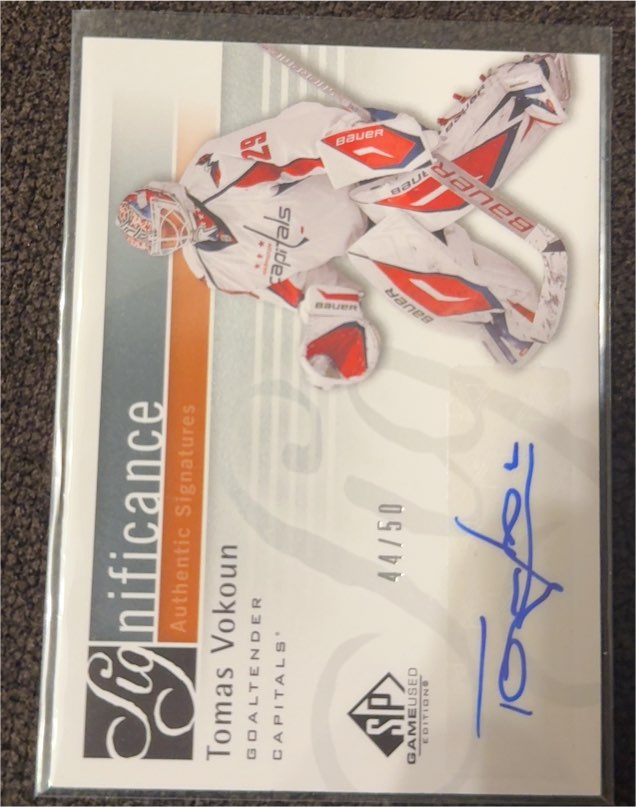 2005 SP Authentic Significance Authentic Signatures #44/50 Tomas Vokoun — front
