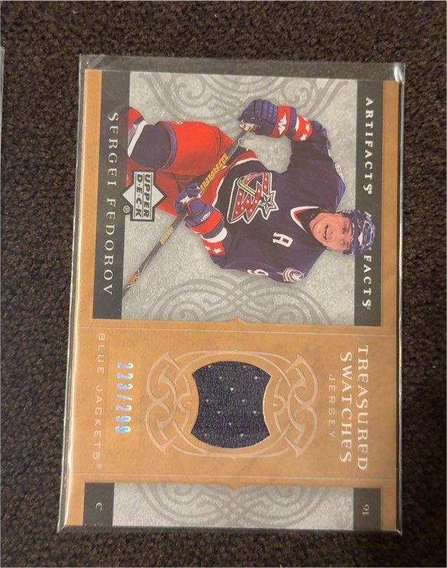 2007-08 Upper Deck Artifacts Treasured Swatches #TS-SF Sergei Fedorov — front