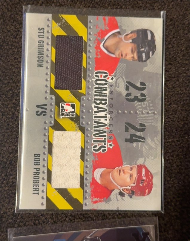 2011-12 ITG Enforcers Combatants Jersey Dual #C-24 Stu Grimson vs Bob Probert — front