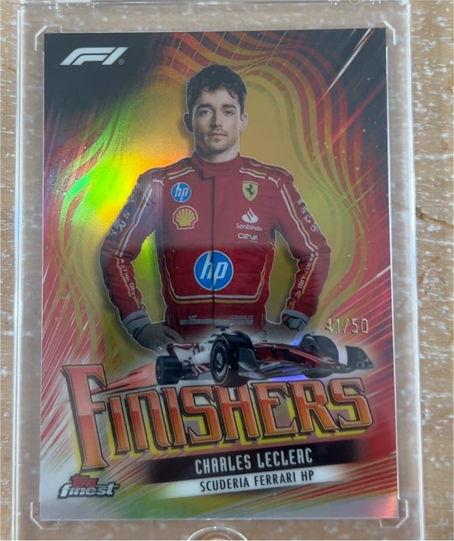 2024 Topps Finest Formula 1 #FIN-2 Charles Leclerc Finishers Gold Refractor — front