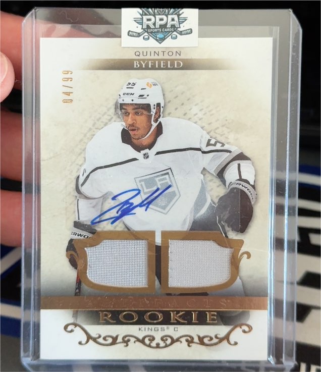 2021-22 Artifacts Rookie Jersey Auto /99 Quinton Byfield #161 — front
