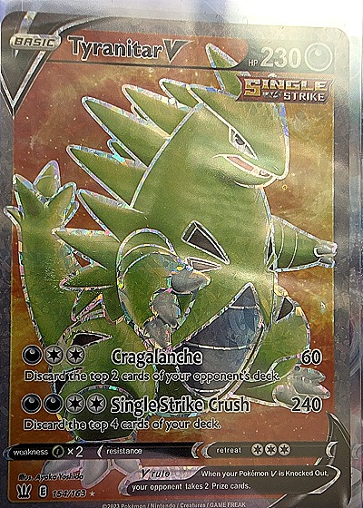 2021 Pokémon TCG Battle Styles #097 Tyranitar V — front