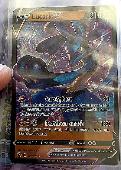 2020 Pokémon Sword & Shield Champion's Path #027/073 Lucario V — front