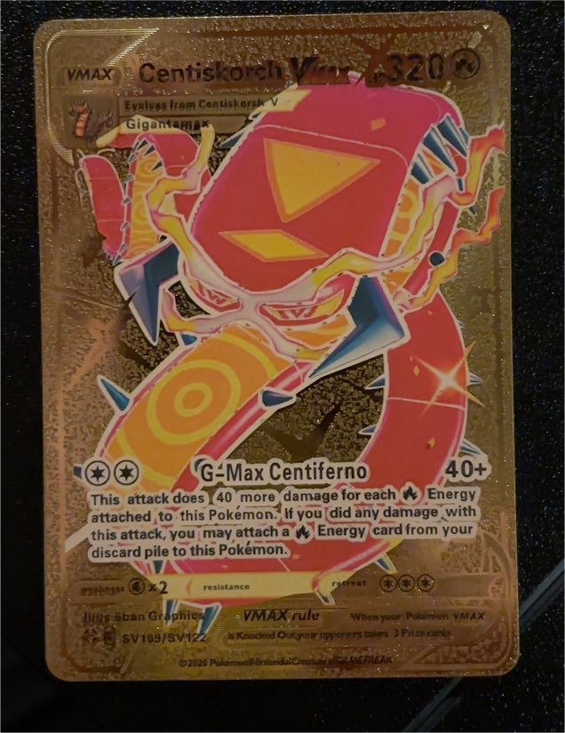 2020 Pokémon SV109/SV122 Centiskorch VMAX — front