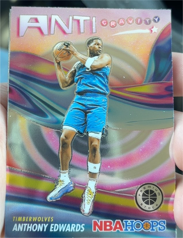 2023-24 Panini NBA Hoops Premium Stock #14 Anthony Edwards Anti Gravity — front