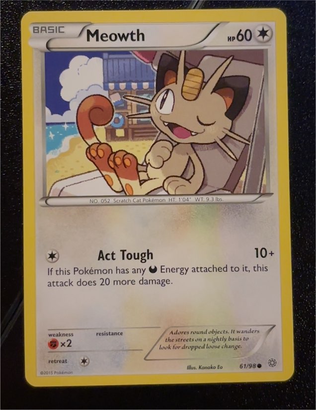2015 Pokémon XY Ancient Origins #61 Meowth — front