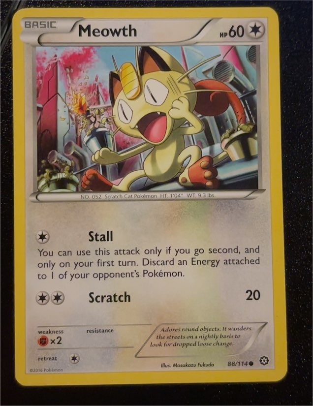 2016 Pokémon XY Steam Siege #88 Meowth — front