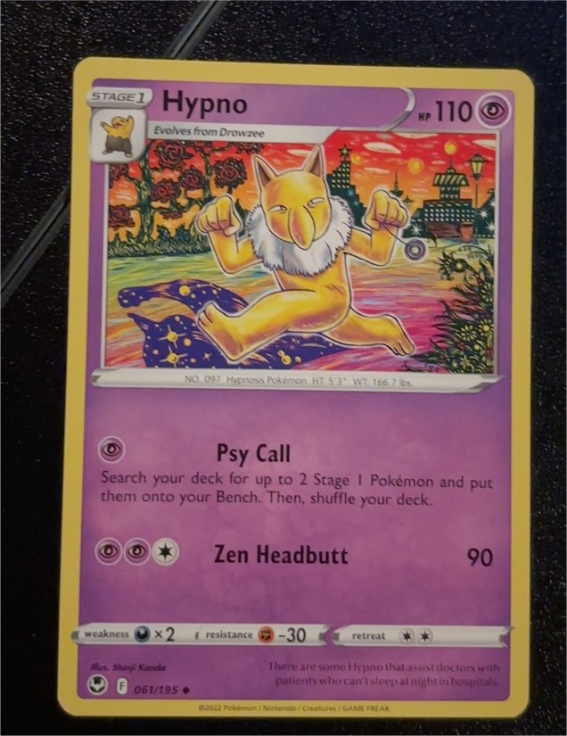 2022 Pokémon Sword & Shield Silver Tempest #061 Hypno — front