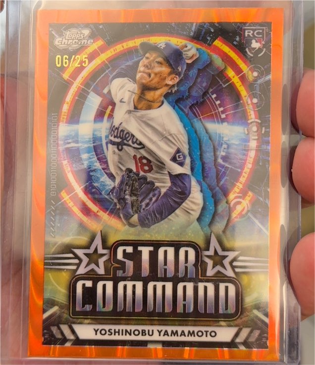 2024 Topps Chrome Cosmic #SC-9 Yoshinobu Yamamoto Star Command Rookie Card — front