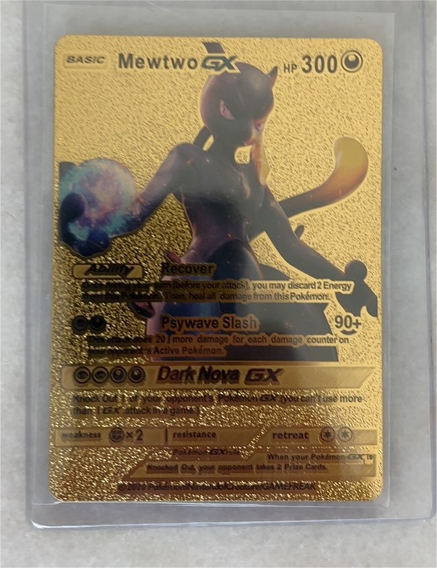2020 Pokémon Mewtwo GX Dark Nova Gold Foil Fan Art — front