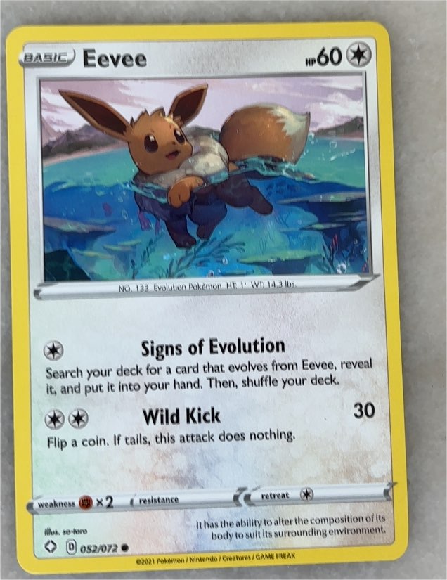 2021 Pokémon TCG Shining Fates #052 Eevee — front