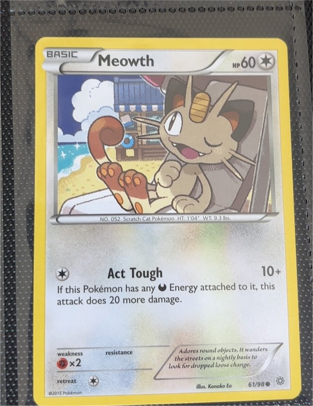 2015 Pokémon XY Ancient Origins #61 Meowth — front