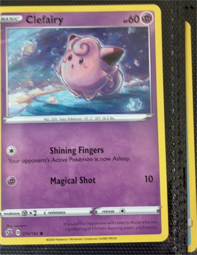 2020 Pokémon SWSH Rebel Clash #74 Clefairy — front