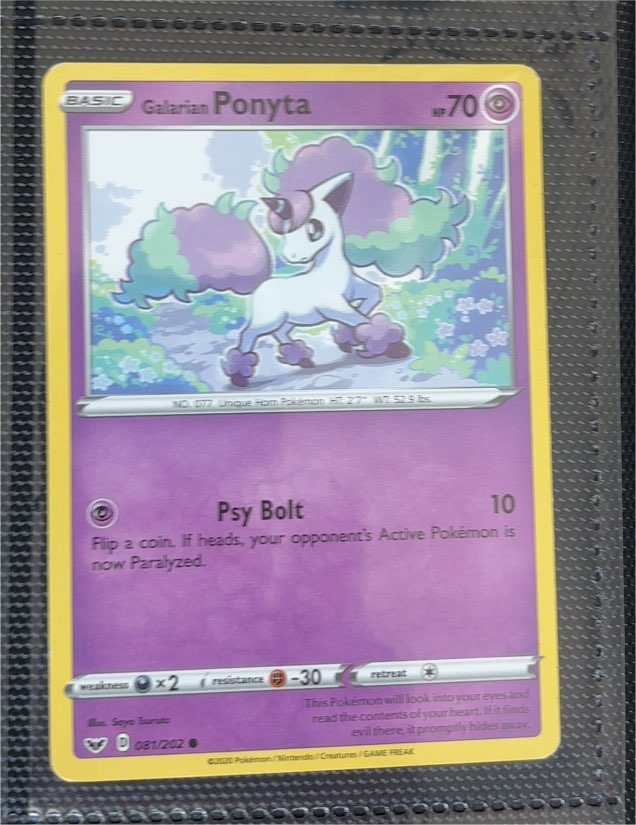 2020 Pokémon TCG Sword & Shield #081 Galarian Ponyta — front