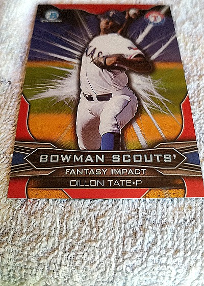 2015 Bowman Draft #BSI-DT Dillon Tate Bowman Scouts' Fantasy Impact — front