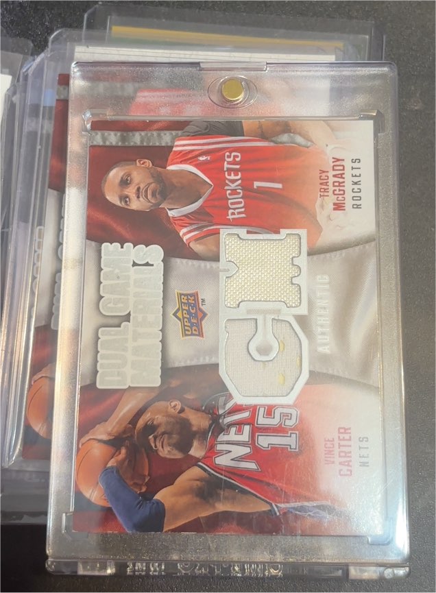 2009-10 Upper Deck Dual Game Materials #DG-VT Vince Carter, Tracy McGrady — front