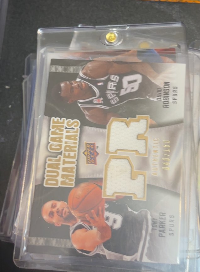 2009-10 Upper Deck Dual Game Materials #DG-TD Tony Parker David Robinson — front