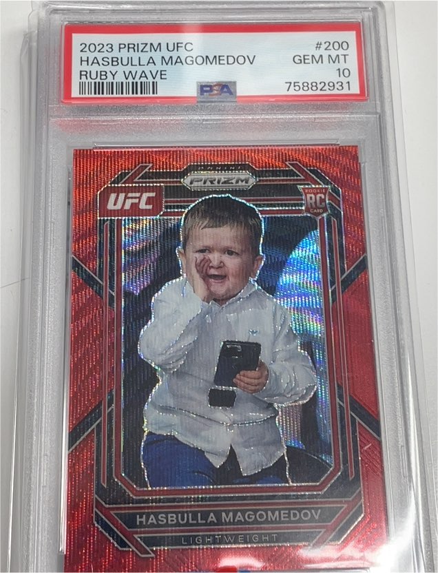 2023 Panini Prizm UFC #200 Hasbulla Magomedov Ruby Wave — front