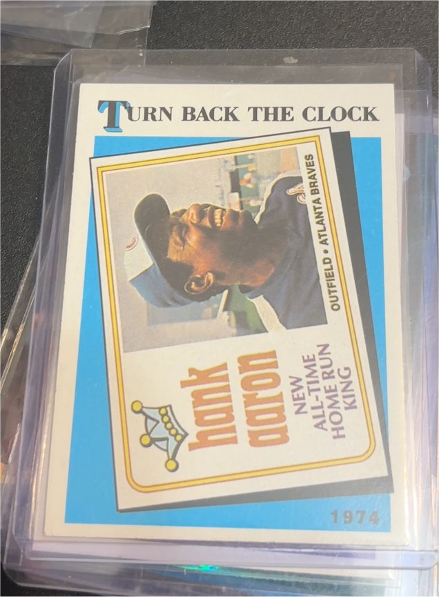 1989 Topps Turn Back the Clock #663 Hank Aaron — front