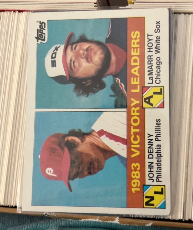1984 Topps #135 1983 Victory Leaders John Denny LaMarr Hoyt — front