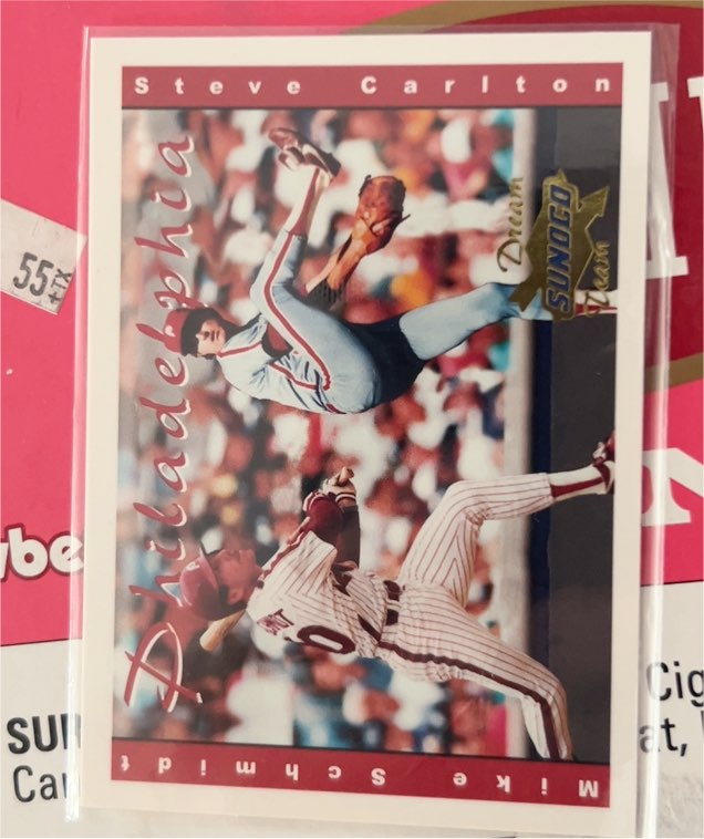 2001 Sunoco Dream Team #2 Mike Schmidt & Steve Carlton — front