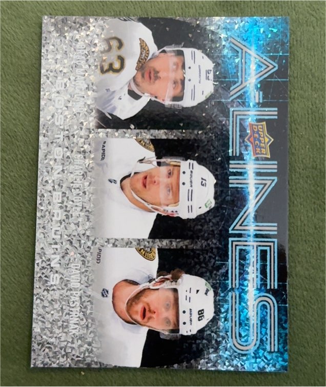 2024-25 Upper Deck A-Lines #AL-3 Brad Marchand/Charlie Coyle/David Pastrnak — front
